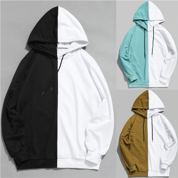 Hoodie Sweatshirt Brand Men Casual Patchwork
