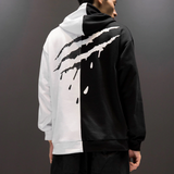 Black White Splice Hoodies Oversize Hip-hop Style