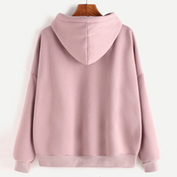 Long-sleeved Solid Color Hooded Top Sweatshirt
