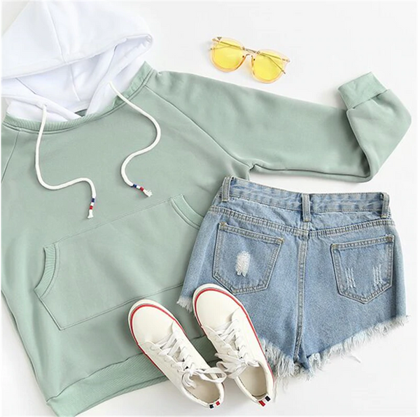 Pale green hoodie online women's