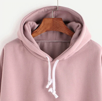 Long-sleeved Solid Color Hooded Top Sweatshirt