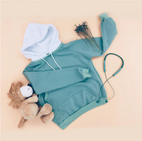 Pale Green Patchwork Hoodie Women