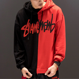 Black White Splice Hoodies Oversize Hip-hop Style