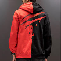 Black White Splice Hoodies Oversize Hip-hop Style