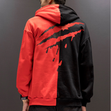 Black White Splice Hoodies Oversize Hip-hop Style