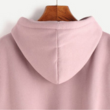 Long-sleeved Solid Color Hooded Top Sweatshirt
