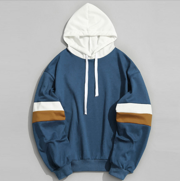 Hoodie Sweatshirt Brand Men Casual Patchwork