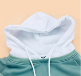 Pale Green Patchwork Hoodie Women