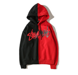 Black White Splice Hoodies Oversize Hip-hop Style