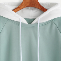 Pale Green Patchwork Hoodie Women